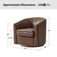 preview thumbnail 42 of 49, HULALA HOME Althea Modern Genuine Leather Swivel Barrel Chair with Solid Wood Base