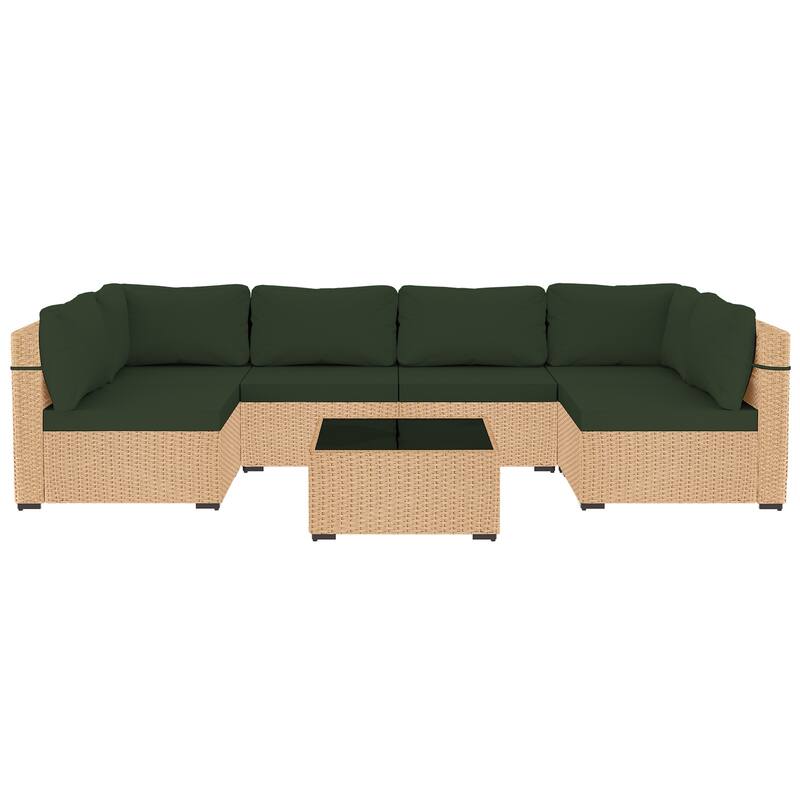 UPHA 7-Piece Wicker Outdoor Seating Group with Cushions