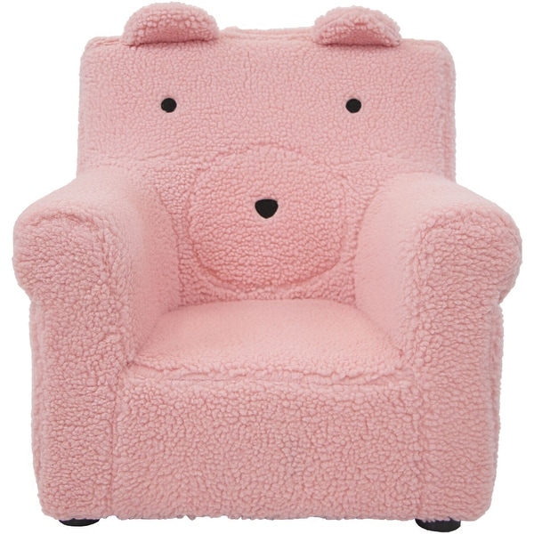 Critter Sitters 20-In. Plush Pink Bear Animal Shaped Mini Chair, Furniture, Nursery, Bedroom, Playroom, Living Room. Opens flyout.
