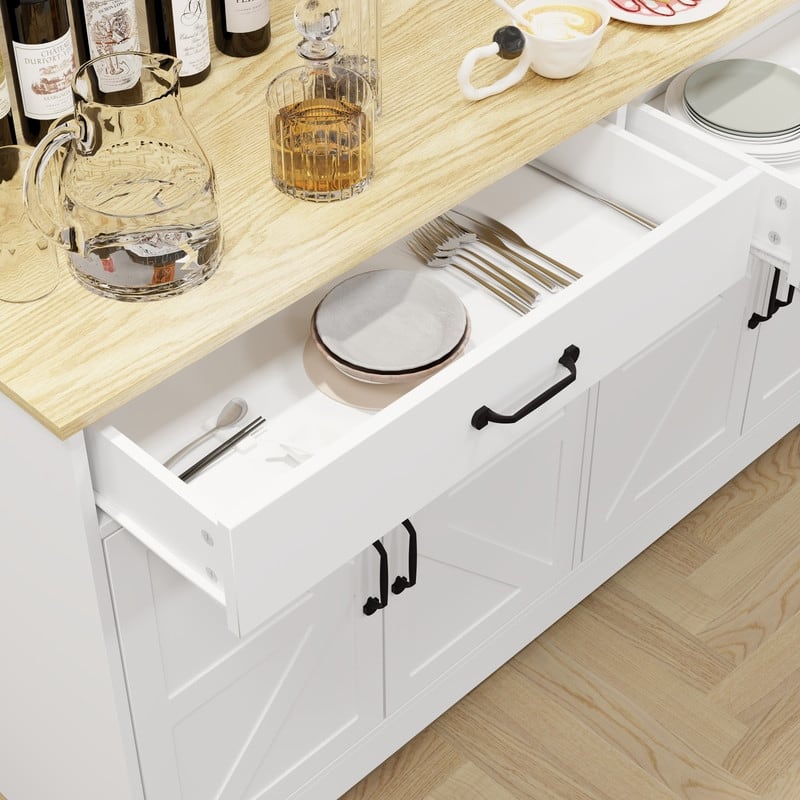 47.95" Farmhouse Style Sideboard Buffet Cabinet,Storage Cabinet with 2 Drawers and 4 Doors