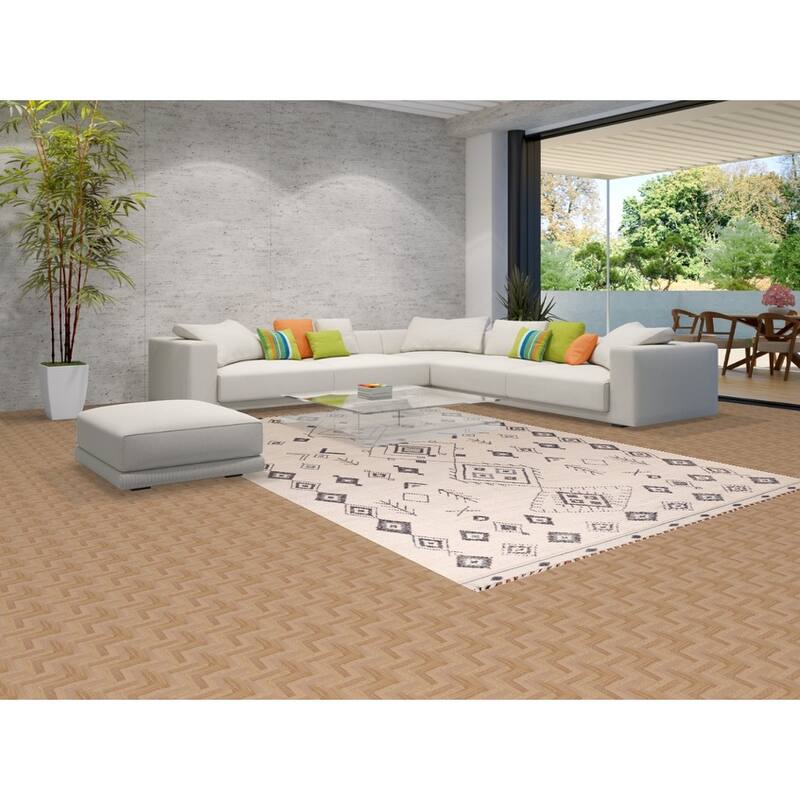 Ivory Moroccan Area Rug Hand-Knotted Wool Carpet - 7'10"x 11'9"