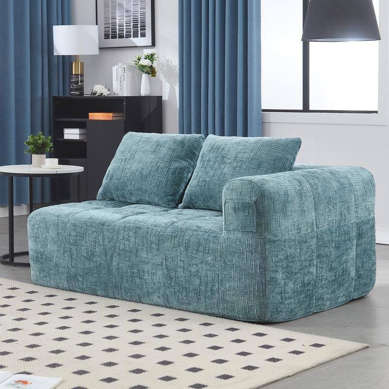 Chenille Loveseat Sofa, Minimalist Modular Sleeper for Living RoomS