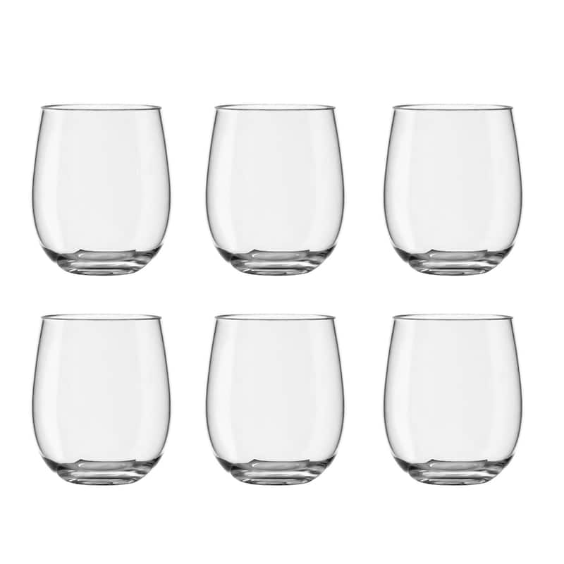 Abode Homewares Montana Acrylic Stemless Wine Glass - Clear - 18 oz - Set of 6 - Set of 6