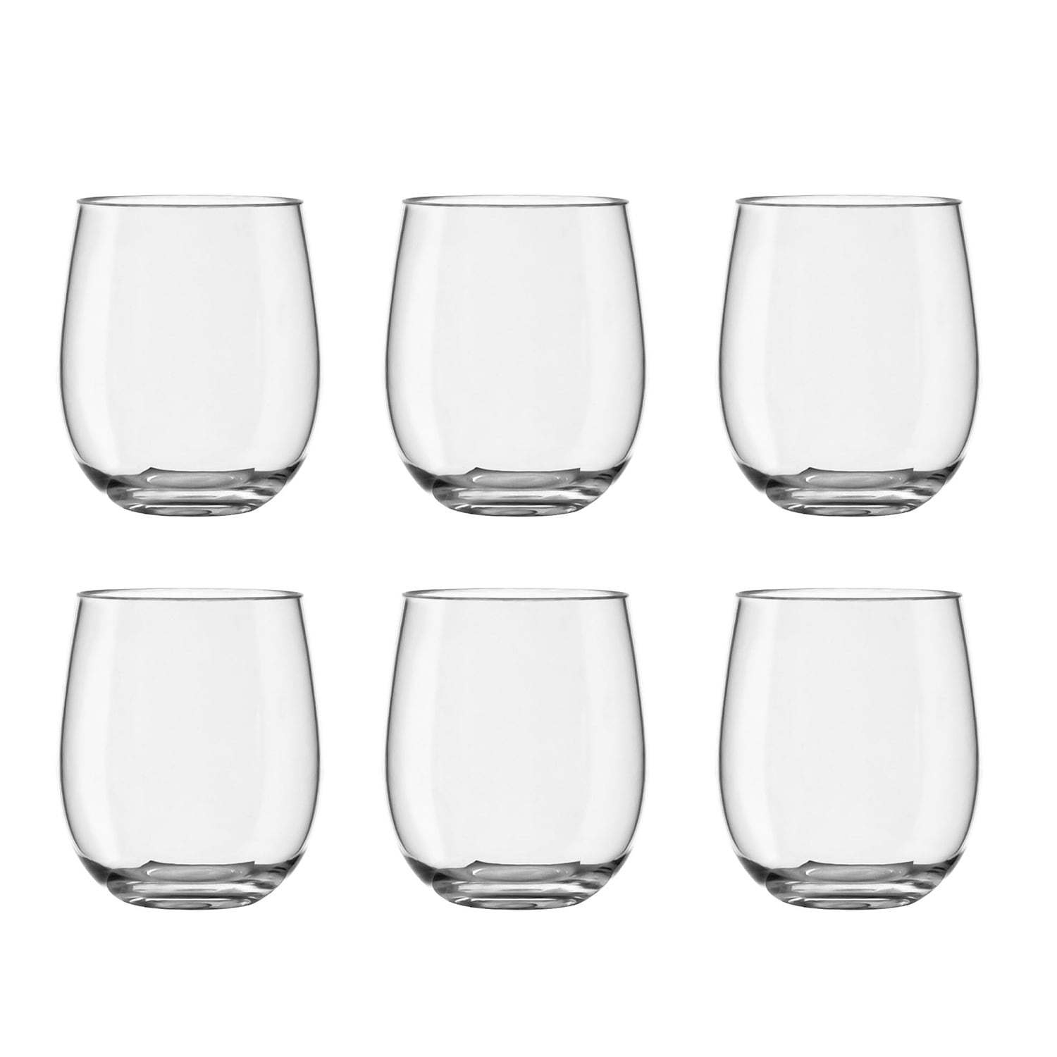 Abode Homewares Montana Acrylic Stemless Wine Glass - Clear - 18 oz - Set of 6