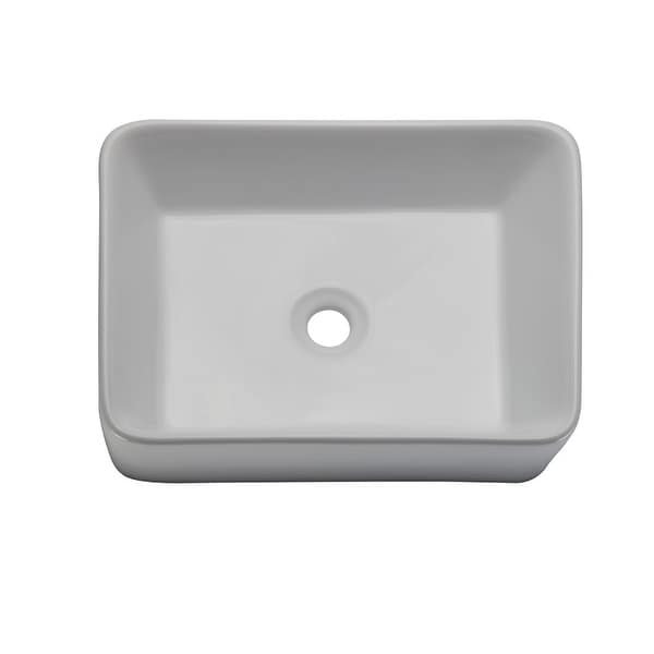 DecoLav 1454 Gemma 19" Rectangular Vitreous China Vessel Lavatory Sink - Ceramic White