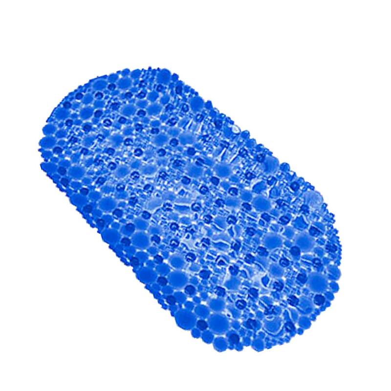 Bubbles Non-Slip Oval Bathtub Mat 28 L x 15 W - Clear Navy Blue