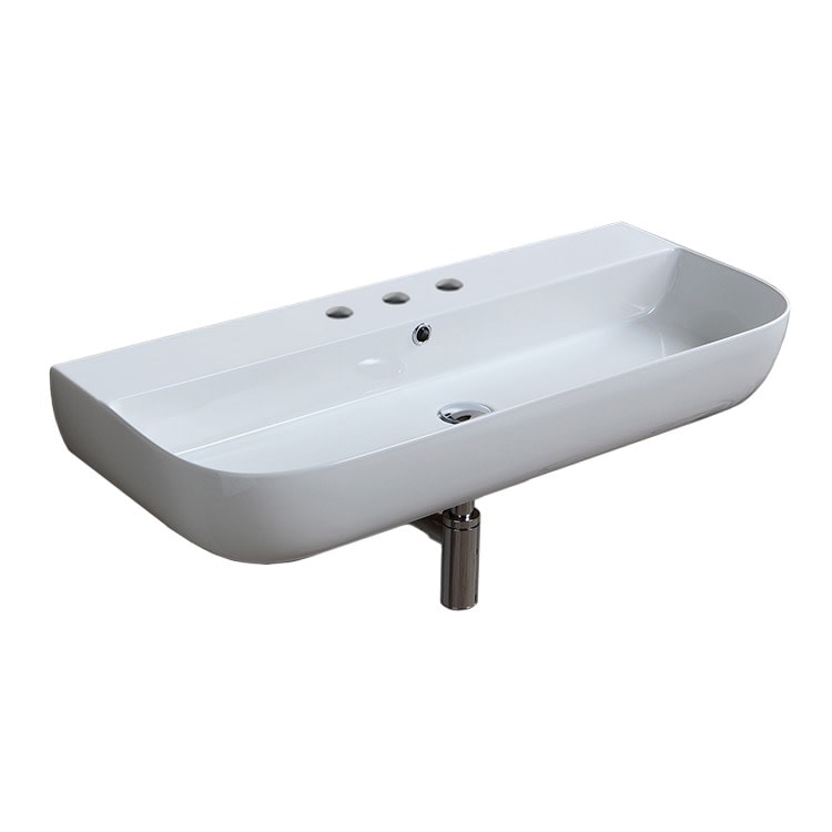 Nameeks Scarabeo 1813-Three Hole Glam 37-3/8" Rectangular Ceramic Wall