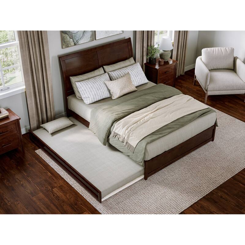 Andorra Platform Bed with Panel Footboard and Twin XL Trundle