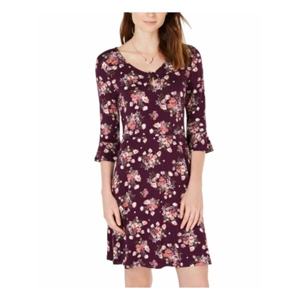 womens purple floral dress