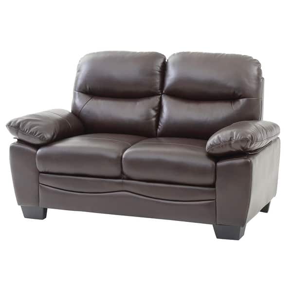 slide 2 of 15, Marta Faux Leather Loveseat Dark Brown