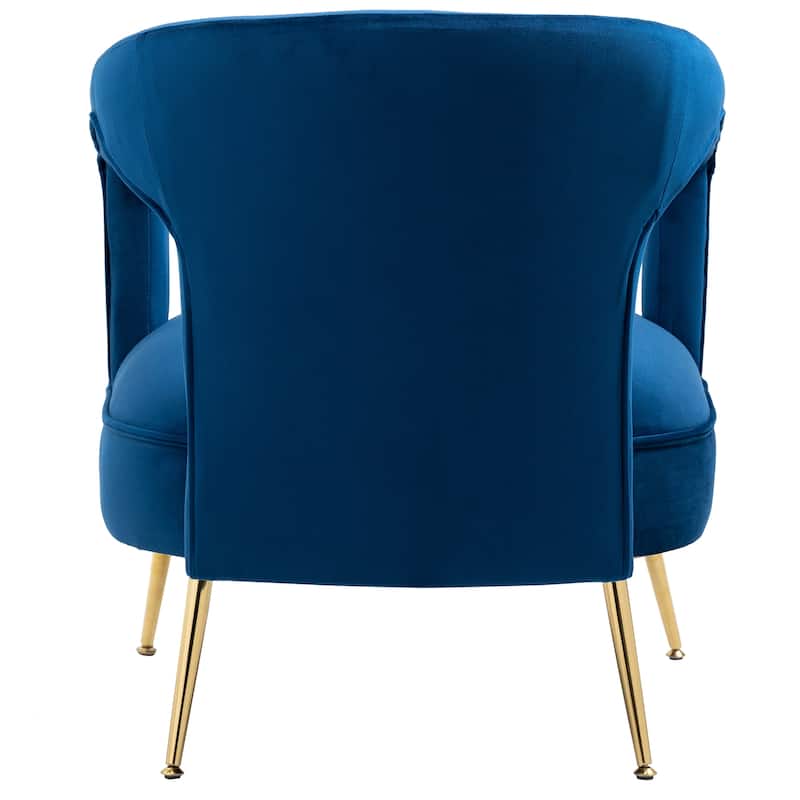 Velvet Upholstered Tufted Livng Room Leisure Chair With Golden feet