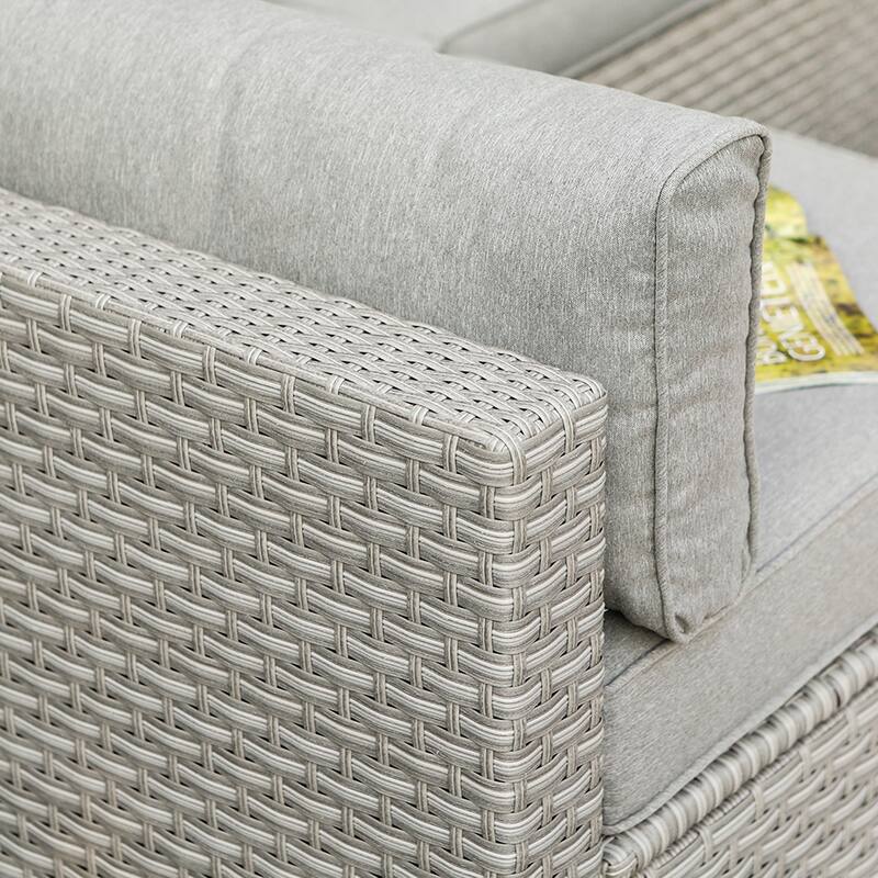COSIEST 2 - Piece Sectional Add-on Armless Cushioned Patio Chairs