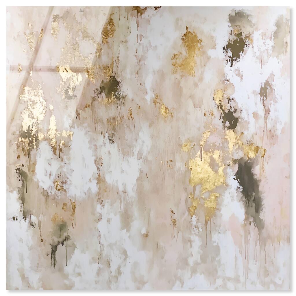 Golden Glimmer Gesture II Acrylic by Art Remedy, Ready to Hang