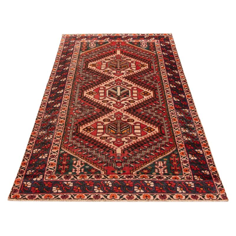 ECARPETGALLERY Hand-knotted Melis Vintage Red Wool Rug - 4'11 x 9'8