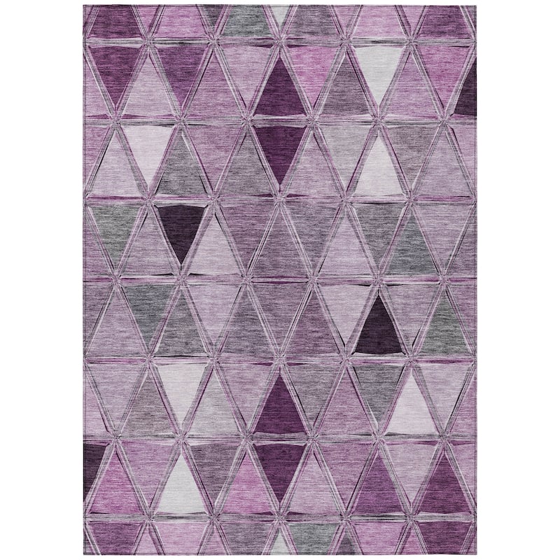 Machine Washable Indoor/ Outdoor Chantille Modern Diamonds Rug