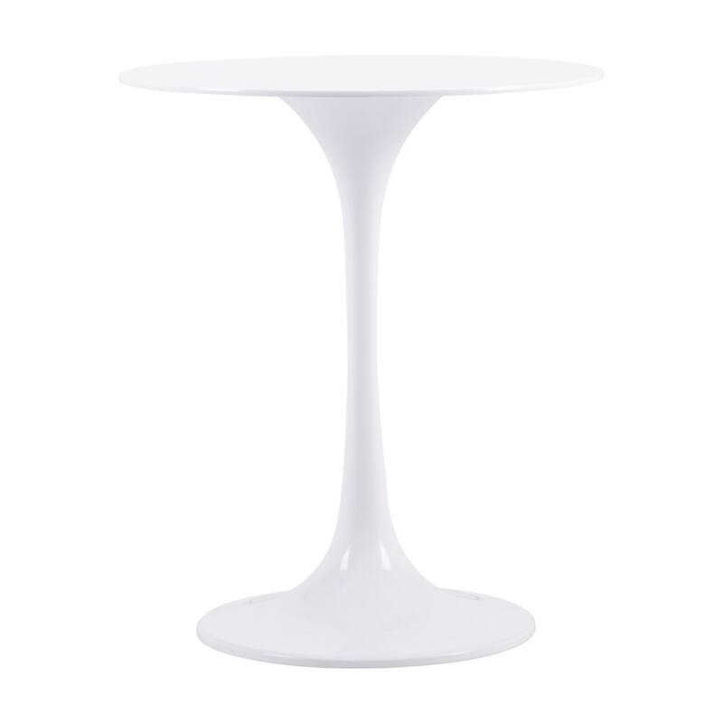 HomeRoots 23" White Steel Round Pedestal End Table - 20' X '23.2' X '20