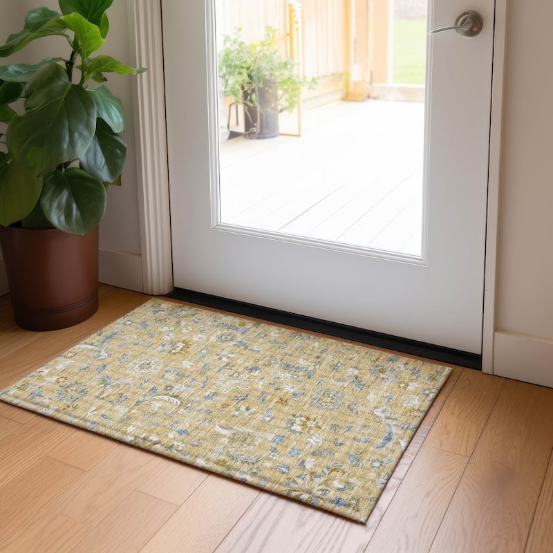 Machine Washable Indoor/ Outdoor Traditional Chantille Rug