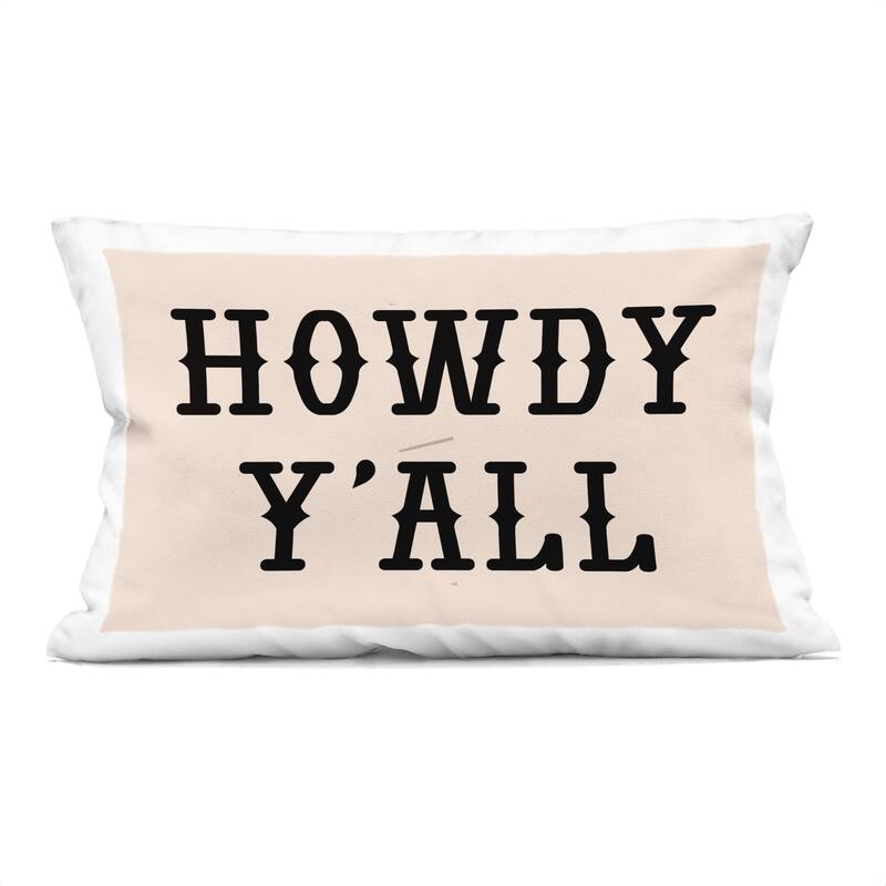 Stupell Southwestern Howdy Y'all Decorative Printed Throw Pillow Design by Daniela Santiago - Accent - Polyester - Pink - Single