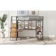 preview thumbnail 34 of 34, Full Size Metal Loft Bed with Built-In Desk, Storage Staircase, Small Wardrobe & 3-Tier Shelves