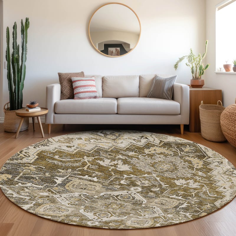 Machine Washable Indoor/ Outdoor Chantille Traditional Boho Rug