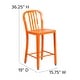 preview thumbnail 72 of 116, 2 Pack 24'' High Metal Indoor-Outdoor Counter Height Stool w/ Vertical Slat Back