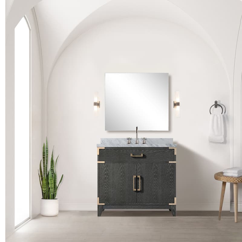 Laurel Bath Vanity with Carrara Marble Top and Sink