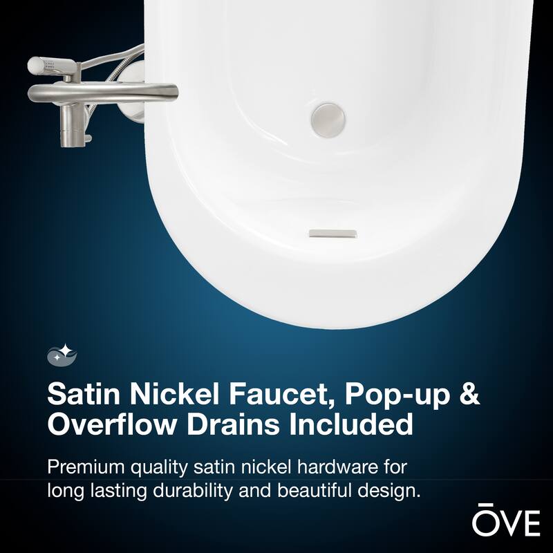 Ove Decors Rachel Freestanding 70 in Bathtub with Athena Faucet