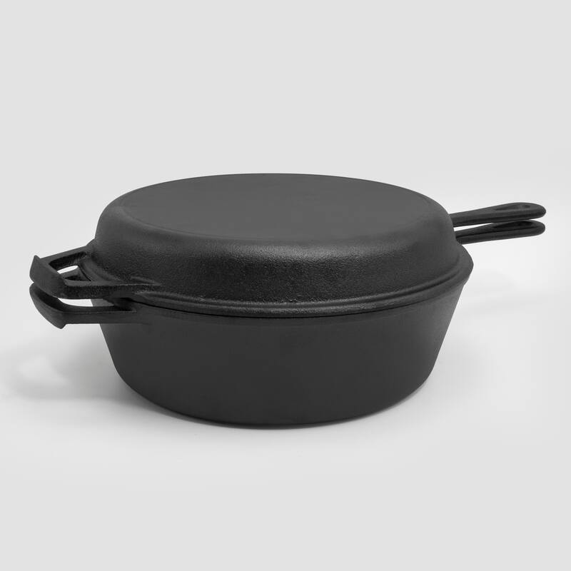 Cookpro 3.5 Qt. Pre-Seasoned Cast Iron Combo Cooker with 10" Frypan that Doubles as a Lid