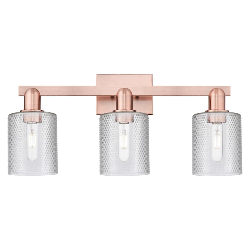 Innovations Lighting 716-3W-11-24 Cobbleskill Vanity Cobbleskill 3 - Antique Copper / Clear