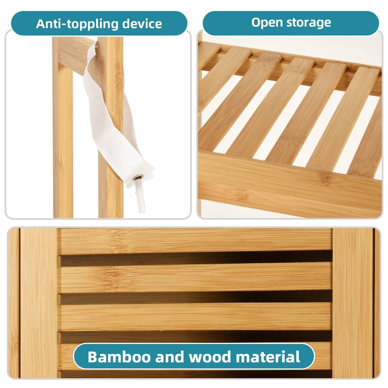 Bathroom Over-the-Toilet Storage Bamboo Over-the-Toilet Cabinet with Shelf