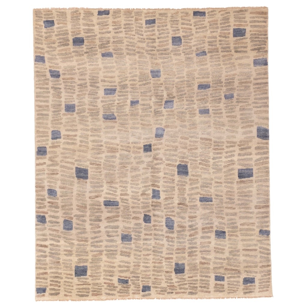 ECARPETGALLERY Hand-knotted Tangier Light Khaki Wool Rug - 8'1 x 9'9