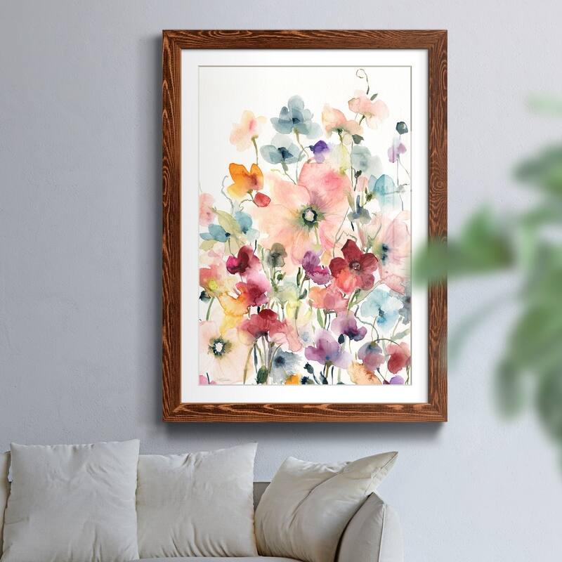 Poppies and Sweetpeas-Premium Framed Print - Ready to Hang