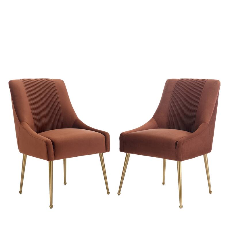 Clihome Velvet Upholstered Dining Chairs (Set of 2)