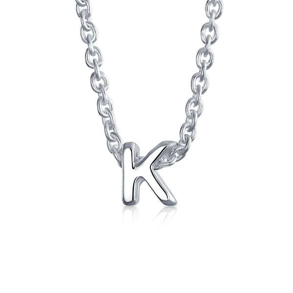Shop Letter Block Alphabet Initial Pendant Necklace 925 Sterling Silver Overstock 30370146