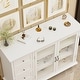 preview thumbnail 2 of 9, Sideboard Buffet Server Storage Cabinet Drawers Cabinets Glass Doors