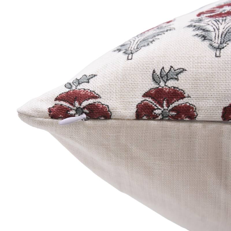 Linen Outdoor Sofa Block print pillow Cover - Mormukut