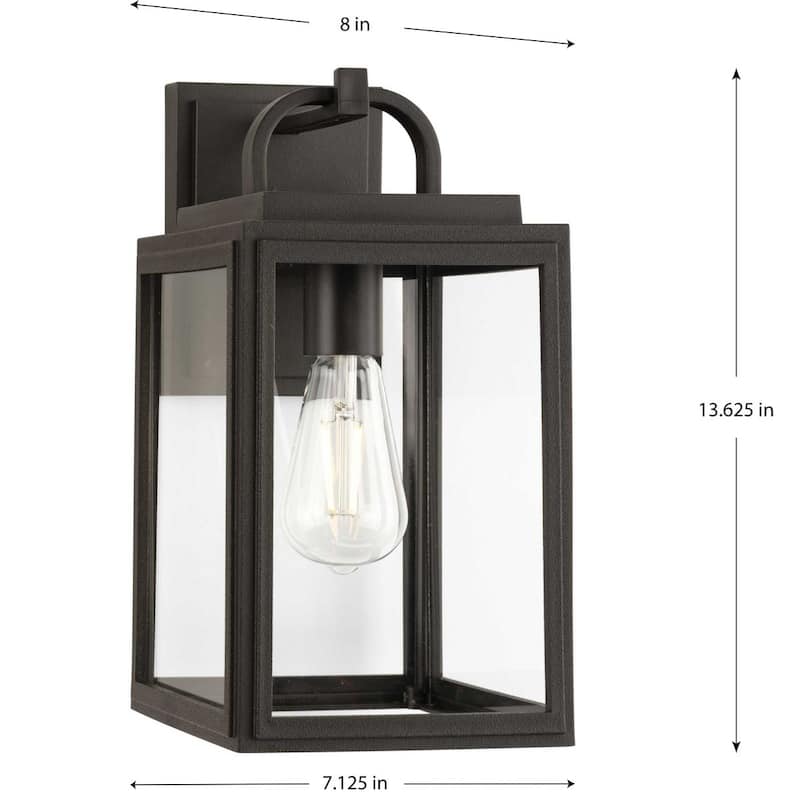 Grandbury Collection One-Light Bronze Outdoor Wall Lantern DURASHIELD - 7.125 in x 8 in x 13.625 in