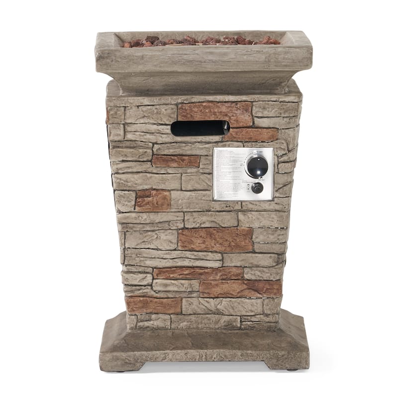 Laguna Outdoor 40,000 BTU Lightweight Concrete Fire Column by Christopher Knight Home