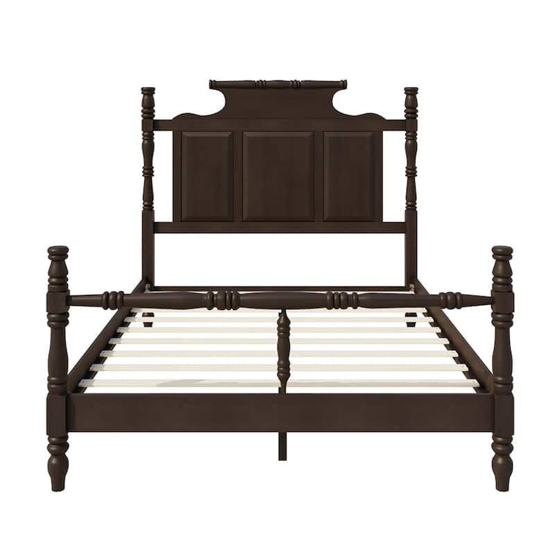 Modern Wood Four Poster Platform Bed