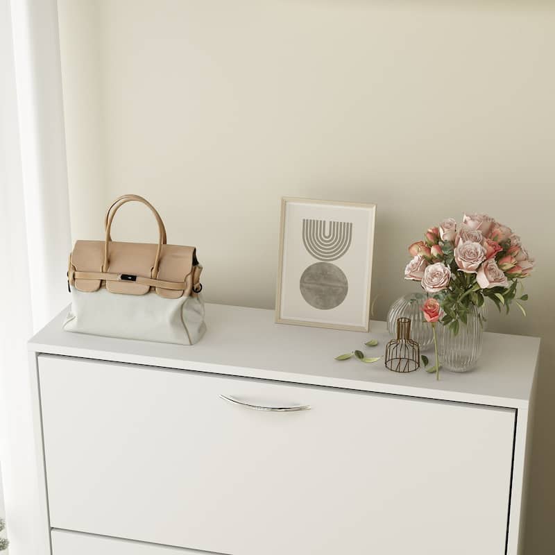 Home Modern 3 Drawer Shoe Cabinet 3-Tier Shoe Rack Storage Organizer