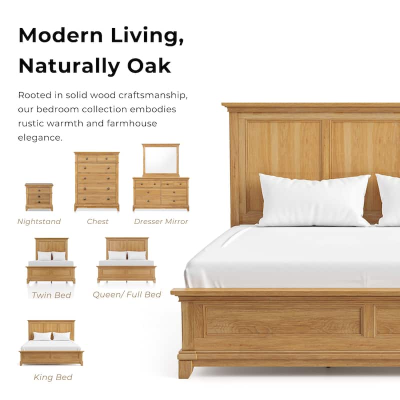 Furniture of America Wellington Farmhouse Natural Oak 6-Piece Wood Kids Bedroom Set