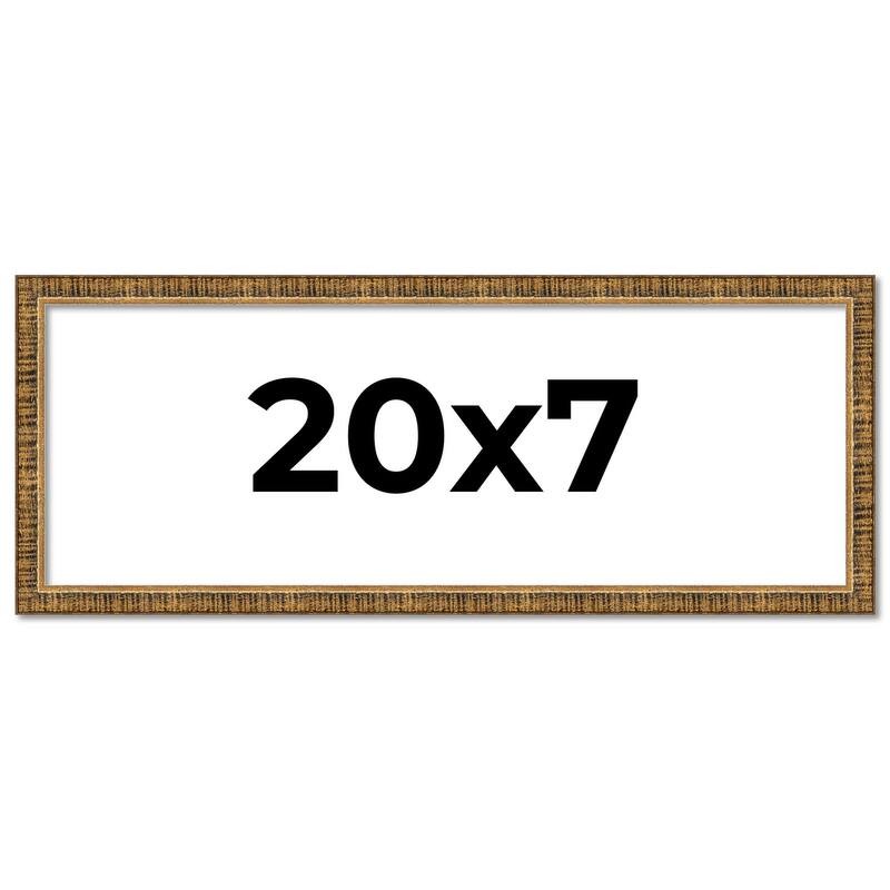 20x7 Frame Gold Solid Wood Picture Frame - Complete Modern Photo Frame