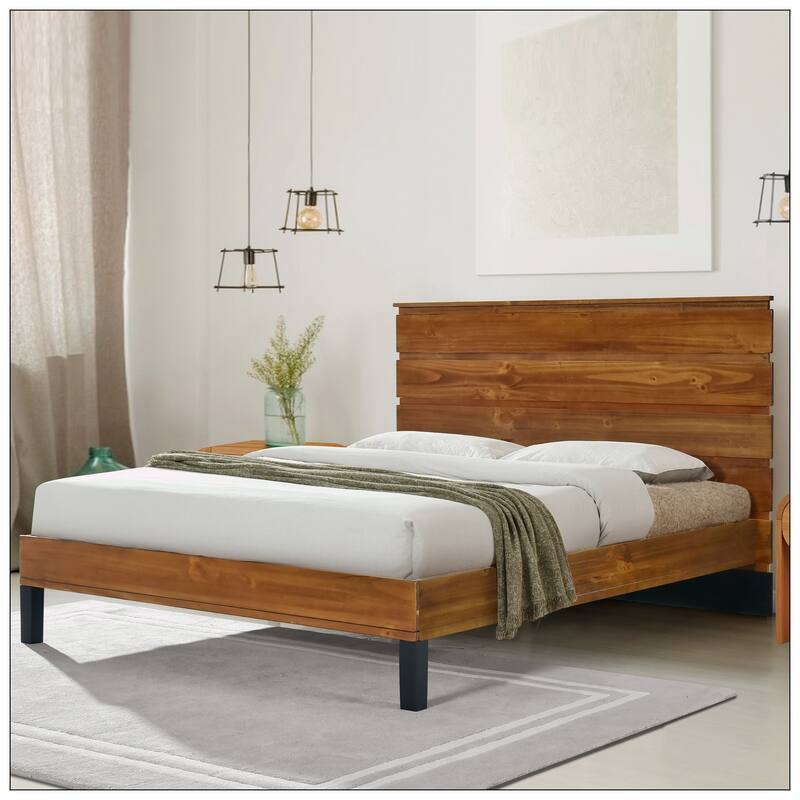 Mid-Century Modern Wood Bed