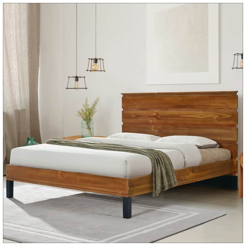 Modern Platform Bed with Headboard Design