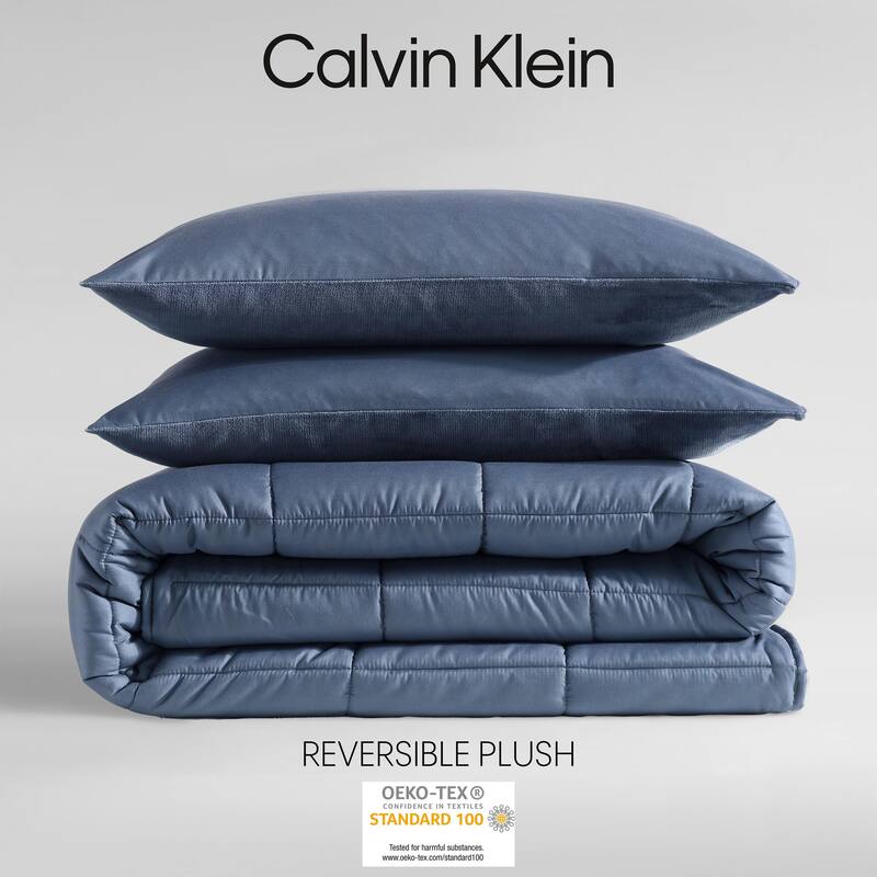 Calvin Klein Reversible Plush Comforter Bonus Set