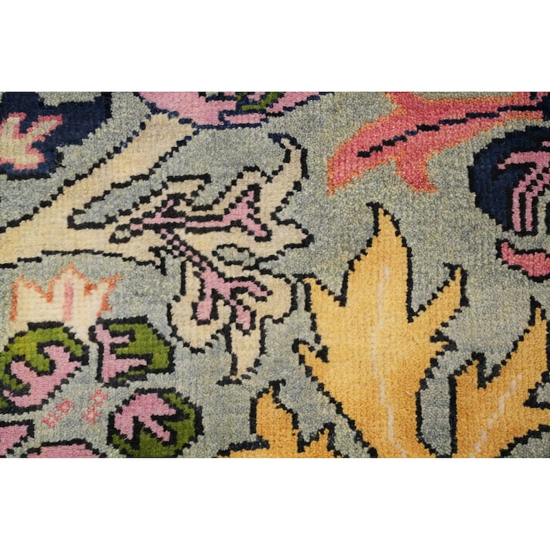 Hand Knotted Oriental 100% Wool Carpet Traditional All-Over Navy Blue & Blues Ziegler Area Rug - 19' 7'' X 10' 2''
