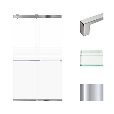 Brianna 48 in. W x 80 in. H By-Pass Frameless Shower Door with Frosted Glass - 44-48-in W x 80-in H