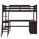 preview thumbnail 16 of 16, Stylish & Simple Twin Size Wooden Loft Bed with Ladder, Shelves and Desk, Solid Construction & Versatility galore, Espresso