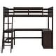 preview thumbnail 30 of 50, Twin Size Wooden Loft Bed With Shelves and Desk for Home