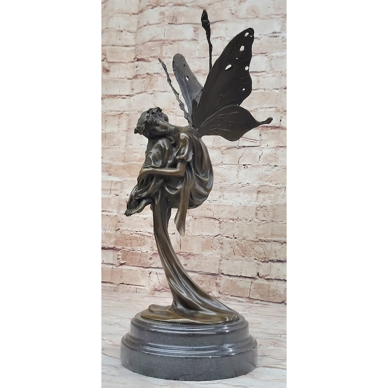 Sleeping Floating Fairy Original Bronze Statue Sculpture Figure Collectible 16 Inches X 7 Inches
